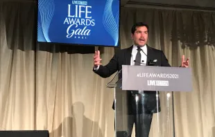 Actor Eduardo Verastigui addresses the 2021 Live Action Life Awards Gala on Aug. 21, 2021. Francesca Pollio/CNA